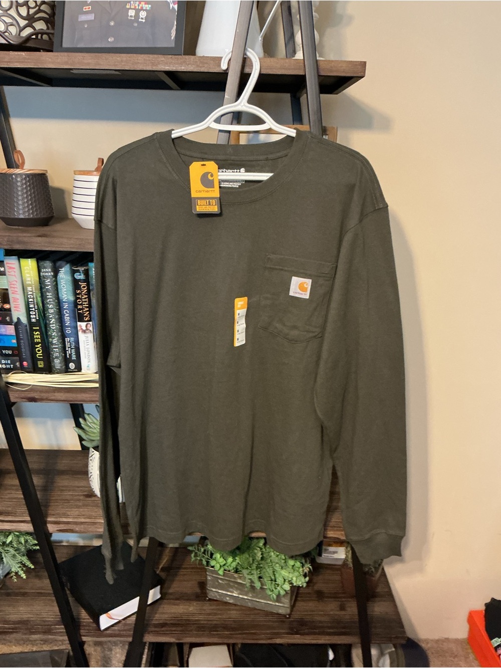 Carhartt Olive Green Loose Fit Crew Neck Tee